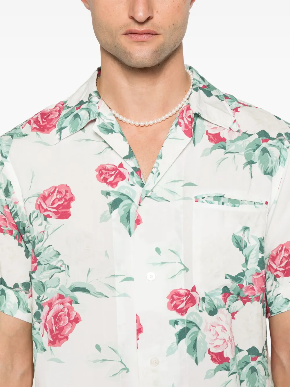 floral-print shirt