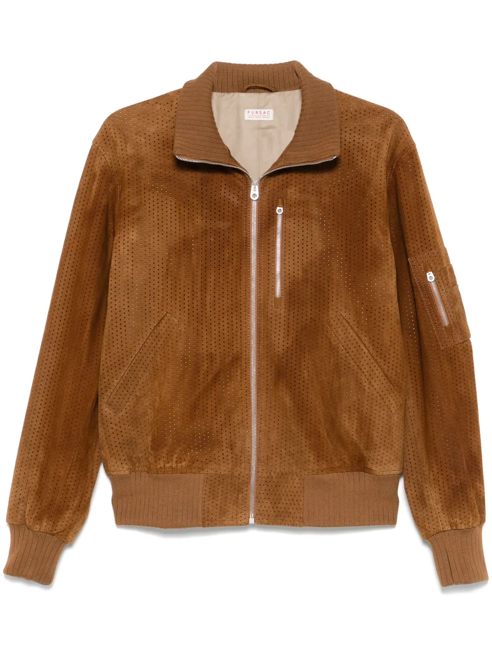 fully-perforated suede jacket