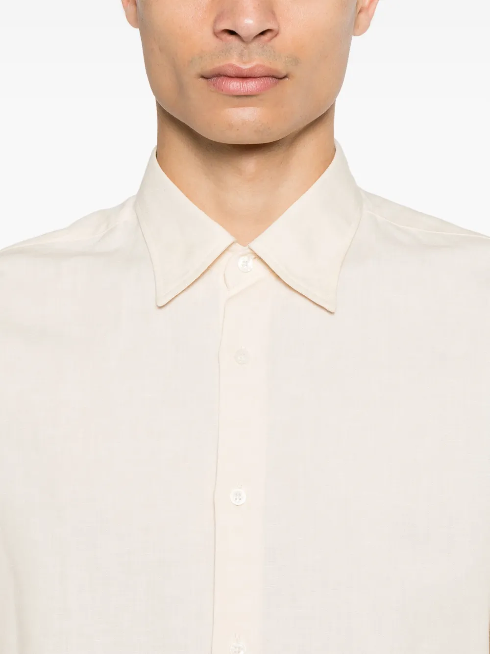 Fursac Straight-collar Shirt In 中性色