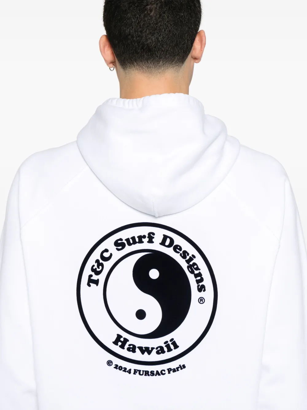 flocked-motif hoodie