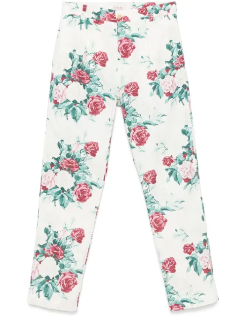 FURSAC pantalones con estampado floral