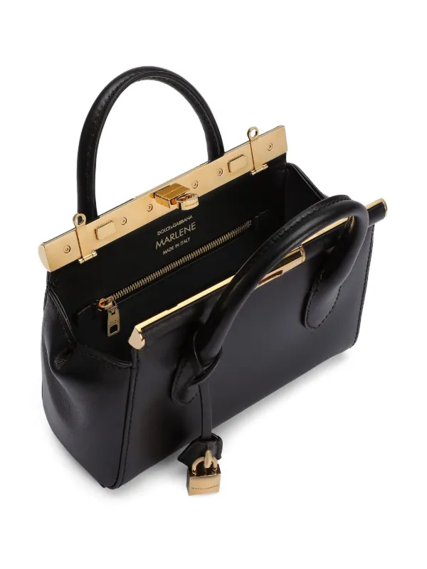 Dolce Gabbana Marlene Frame Leather Tote Bag