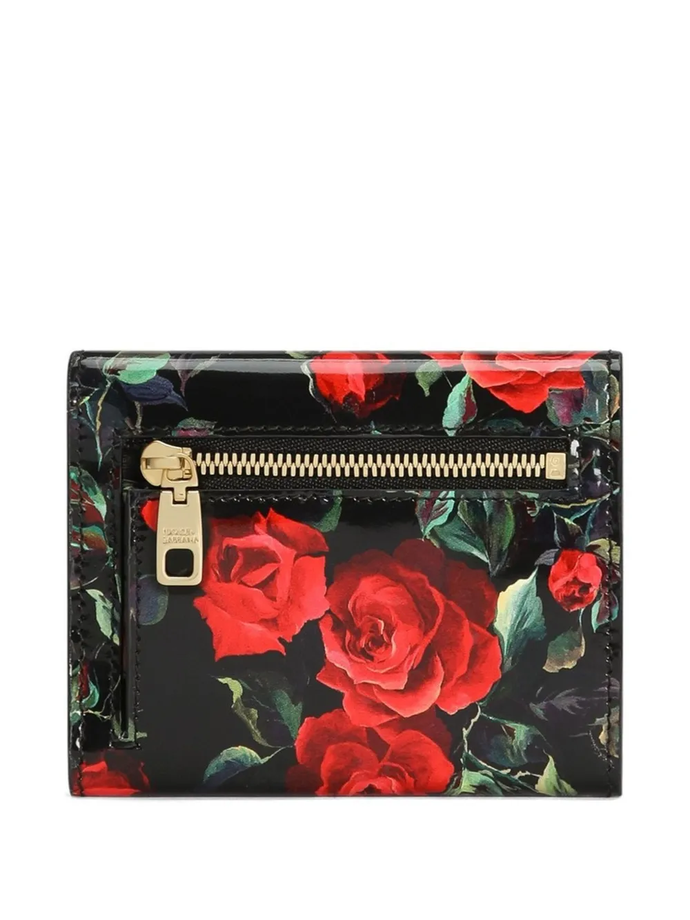 Dolce & Gabbana Dauphine portemonnee met roosprint - Zwart