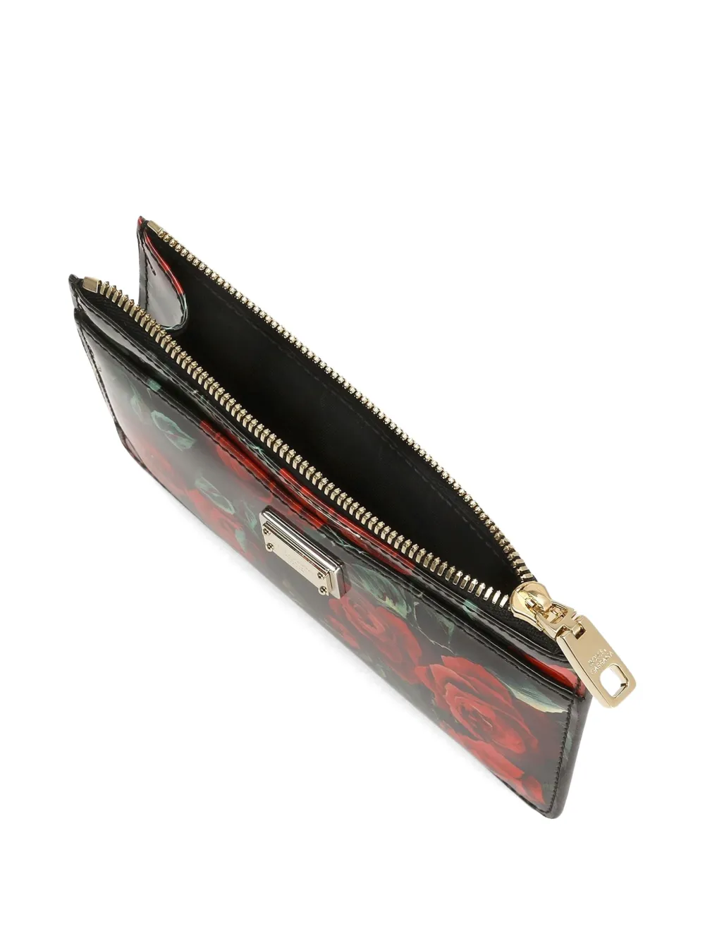 Dolce & Gabbana Dauphine portemonnee met roosprint Zwart