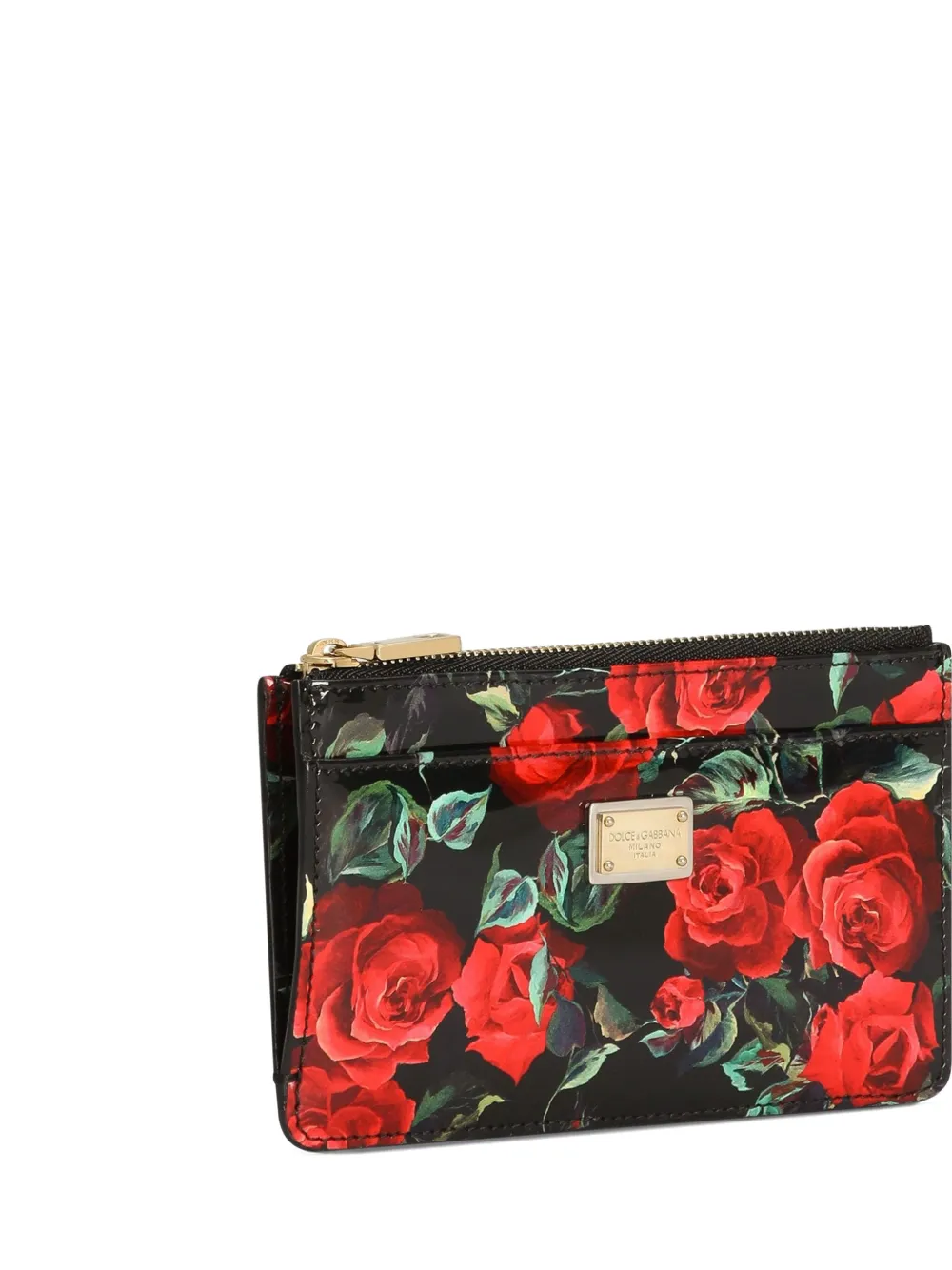 Dolce & Gabbana Dauphine portemonnee met roosprint Zwart