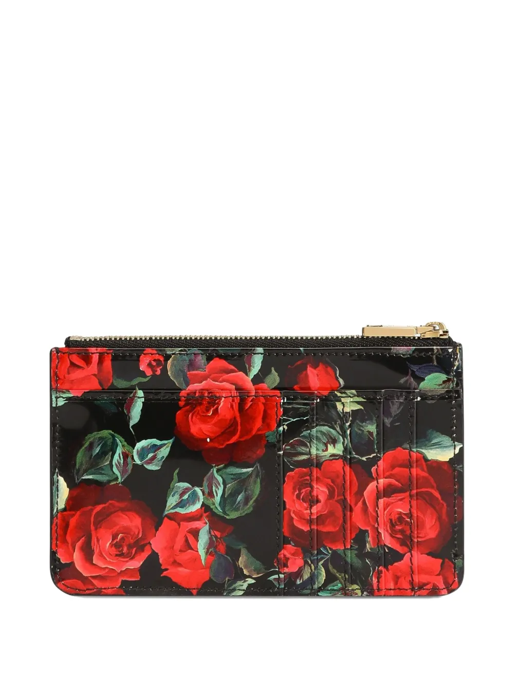 Dolce & Gabbana Dauphine portemonnee met roosprint - Zwart