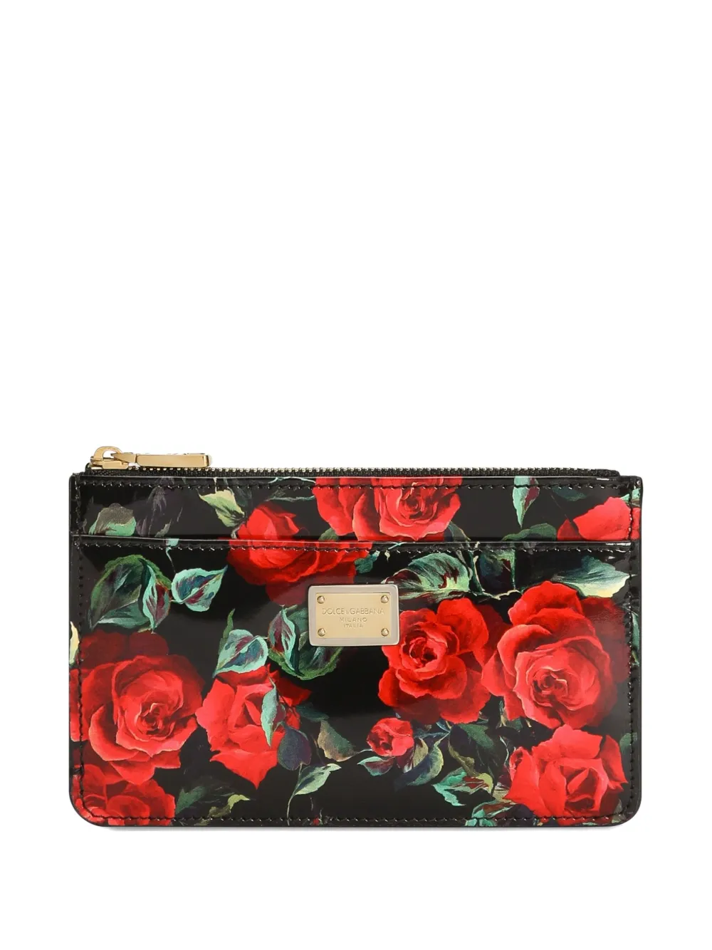 Dolce & Gabbana ドーフィーヌ ローズプリント 財布 - ブラック Dolce & Gabbana ドーフィーヌ ローズプリント 財布 - ブラック