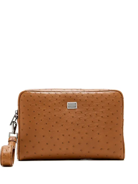 Dolce & Gabbana ostrich-leather clutch bag