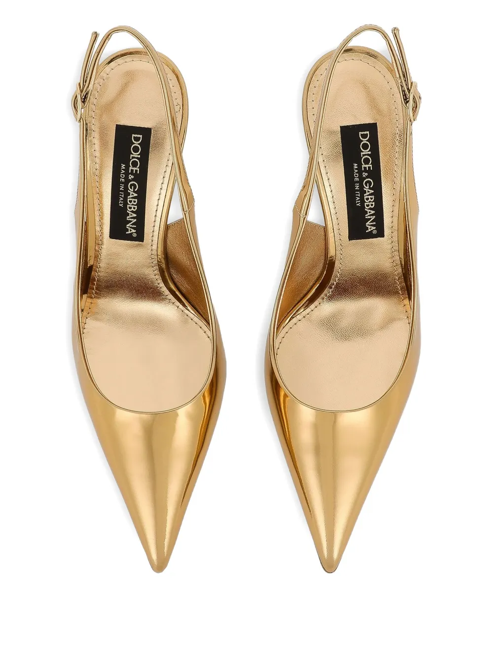 Dolce & Gabbana 90mm Slingback Pointed-toe Pumps In Orange