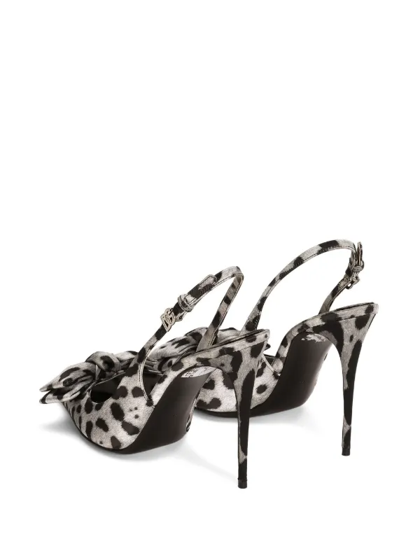 Dolce & Gabbana レオパード リボン スリングバックパンプス Dolce & Gabbana レオパード スリングバック パンプス
