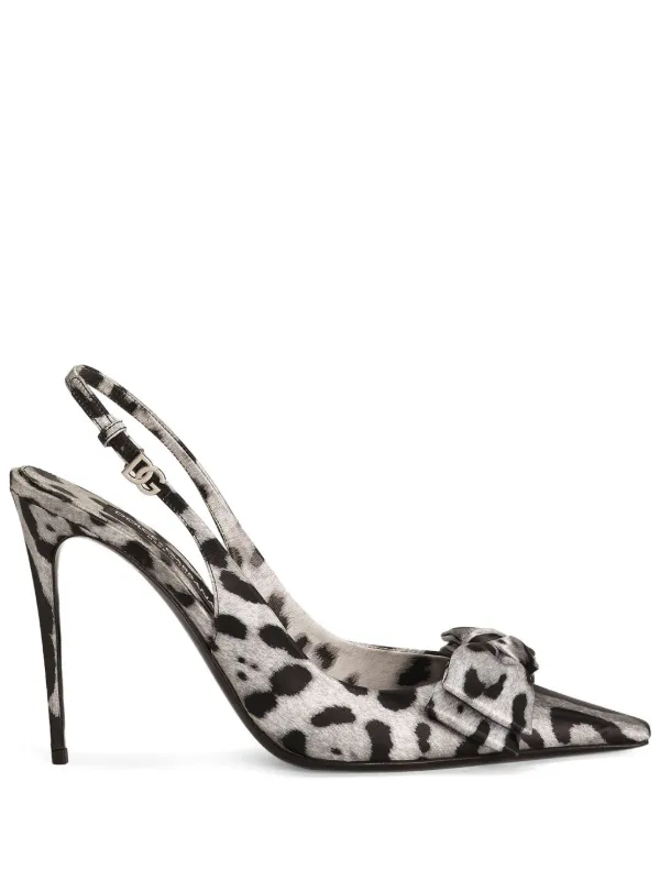 Dolce & Gabbana レオパード リボン スリングバックパンプス Dolce & Gabbana レオパード スリングバック パンプス