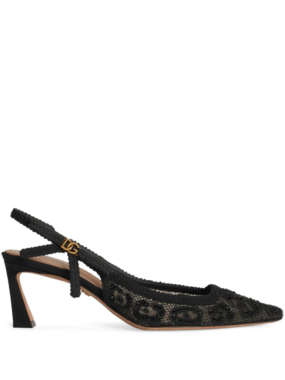 Dolce & Gabbana 60 mm kanten slingback pumps Zwart