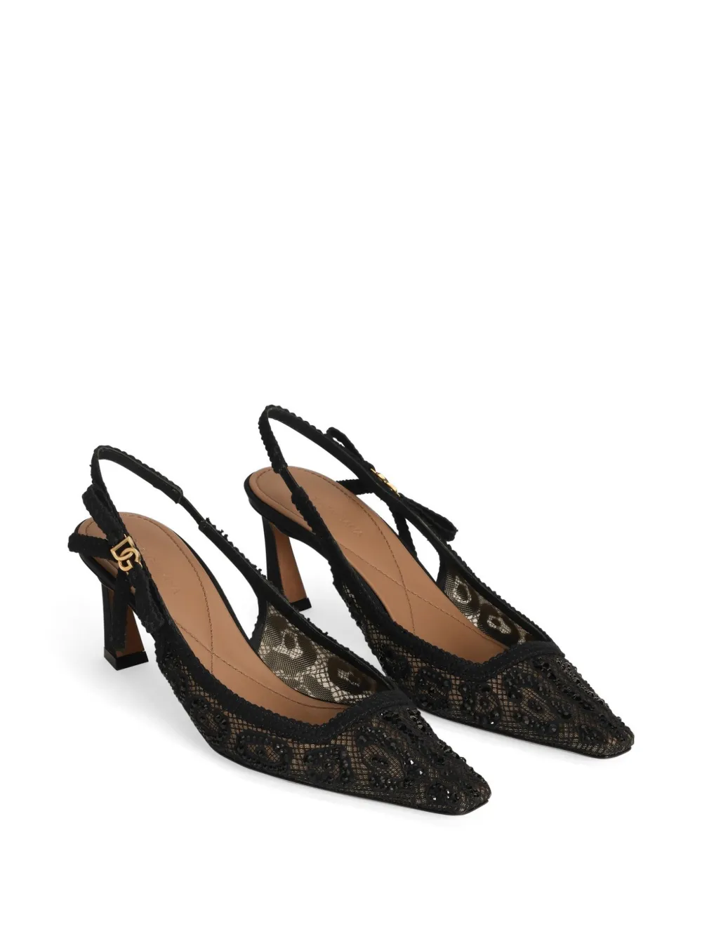 Dolce & Gabbana 60 mm kanten slingback pumps Zwart