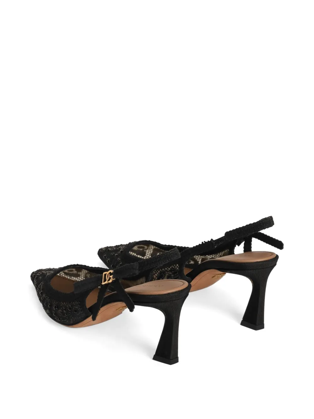 Dolce & Gabbana 60 mm kanten slingback pumps Zwart