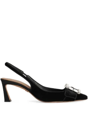 Dolce & Gabbana パッチワークデニム スリングバックパンプス | ブルー