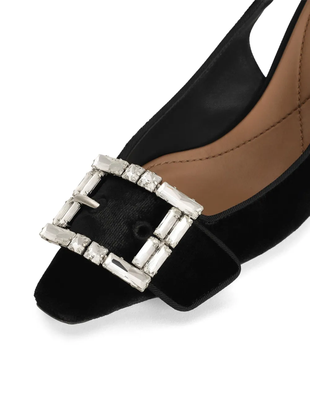 Dolce & Gabbana crystal-buckle slingback pumps Black