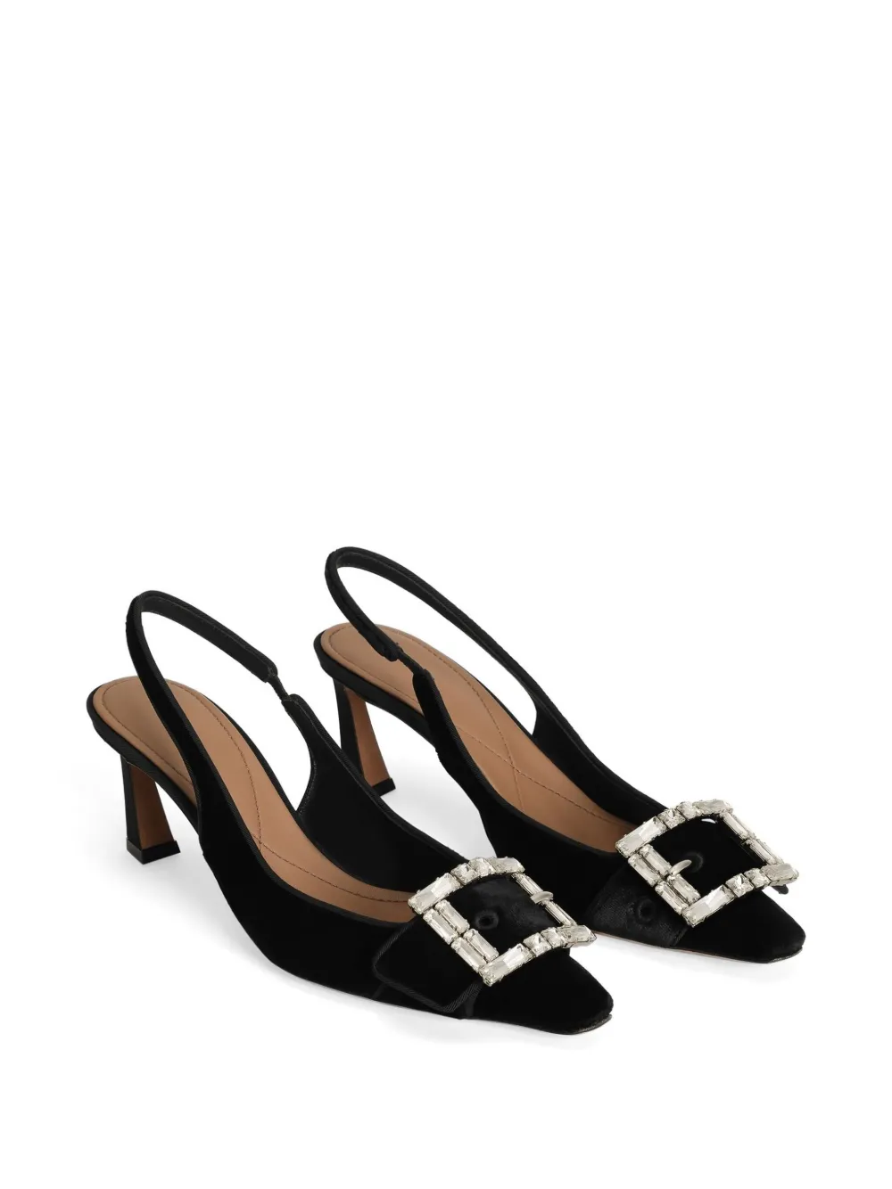 Dolce & Gabbana crystal-buckle slingback pumps Black