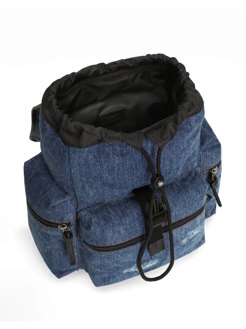 Dolce & Gabbana Kids Rugzak van spijkerstof met gestikt logo Blauw