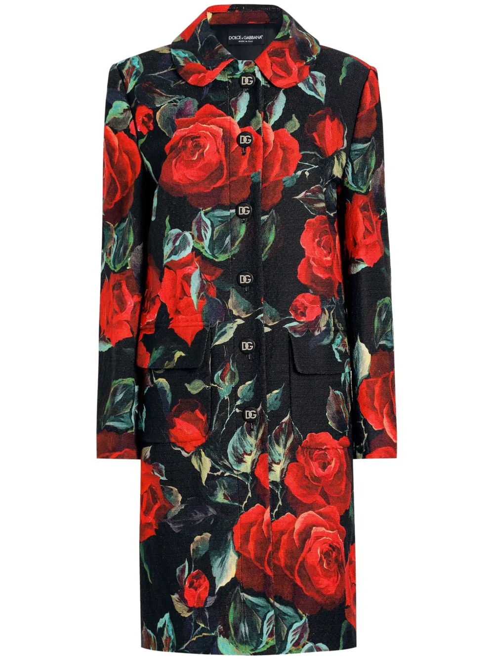 Dolce & Gabbana Jas met bloemenprint Zwart