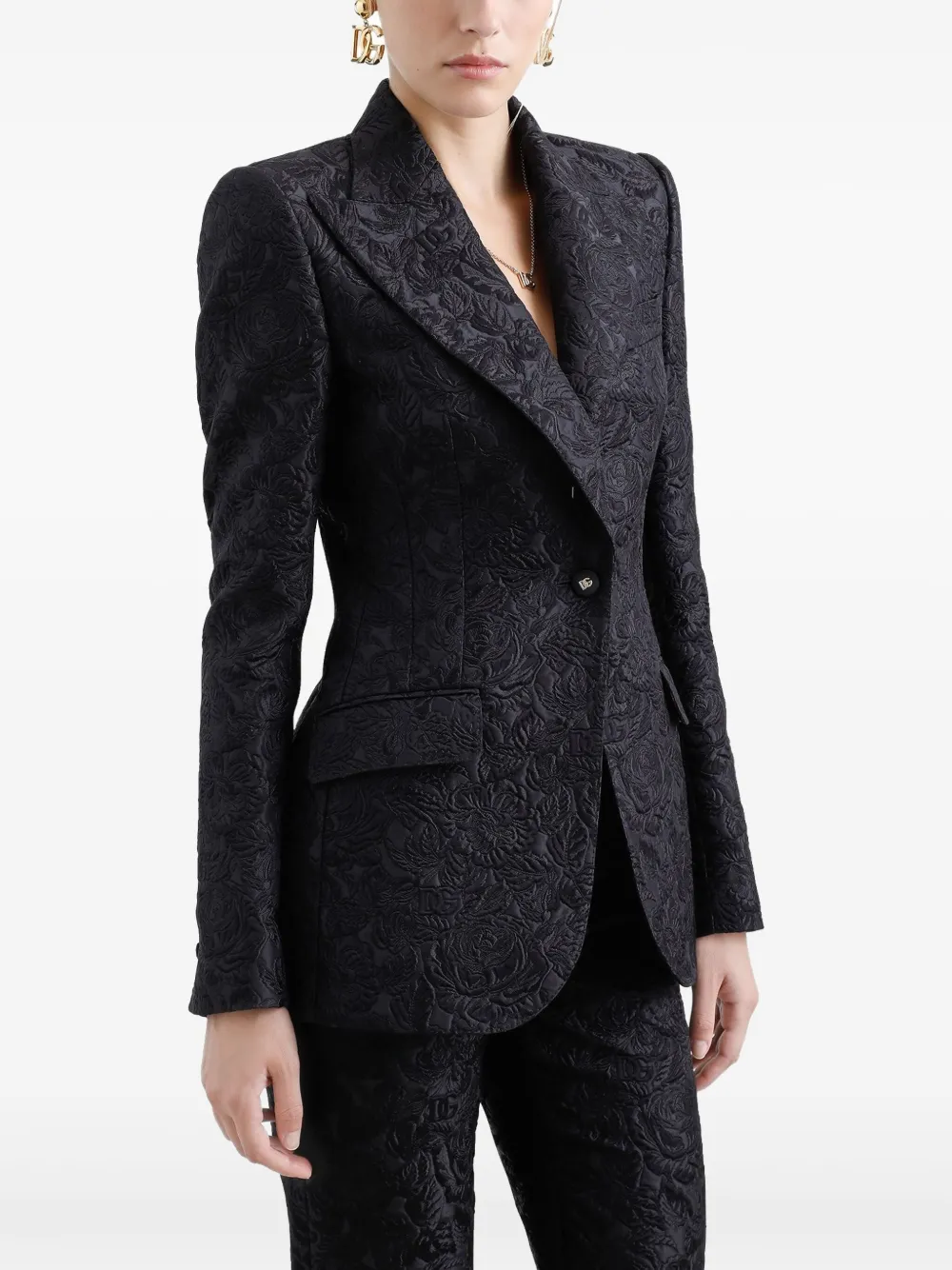 Dolce & Gabbana Blazer met enkele rij knopen Zwart