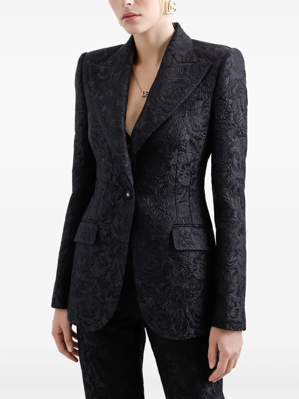 Dolce & Gabbana Blazer met enkele rij knopen Zwart