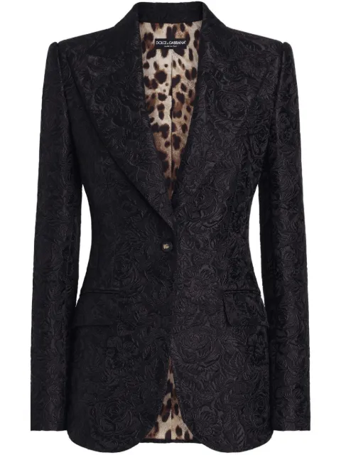Dolce & Gabbana floral-jacquard single-breasted blazer