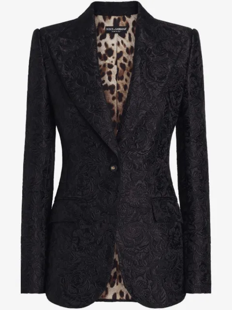 Dolce & Gabbana DNA floral-jacquard single-breasted blazer