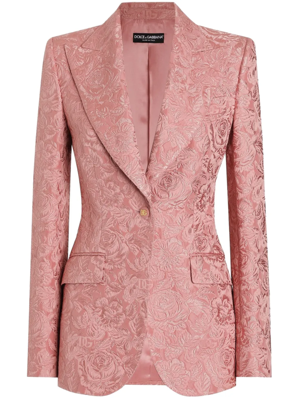 floral-jacquard blazer