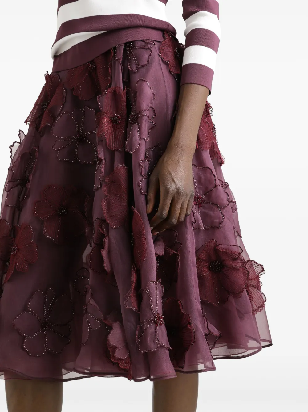 Dolce & Gabbana Midi-rok met bloemenapplicatie Rood