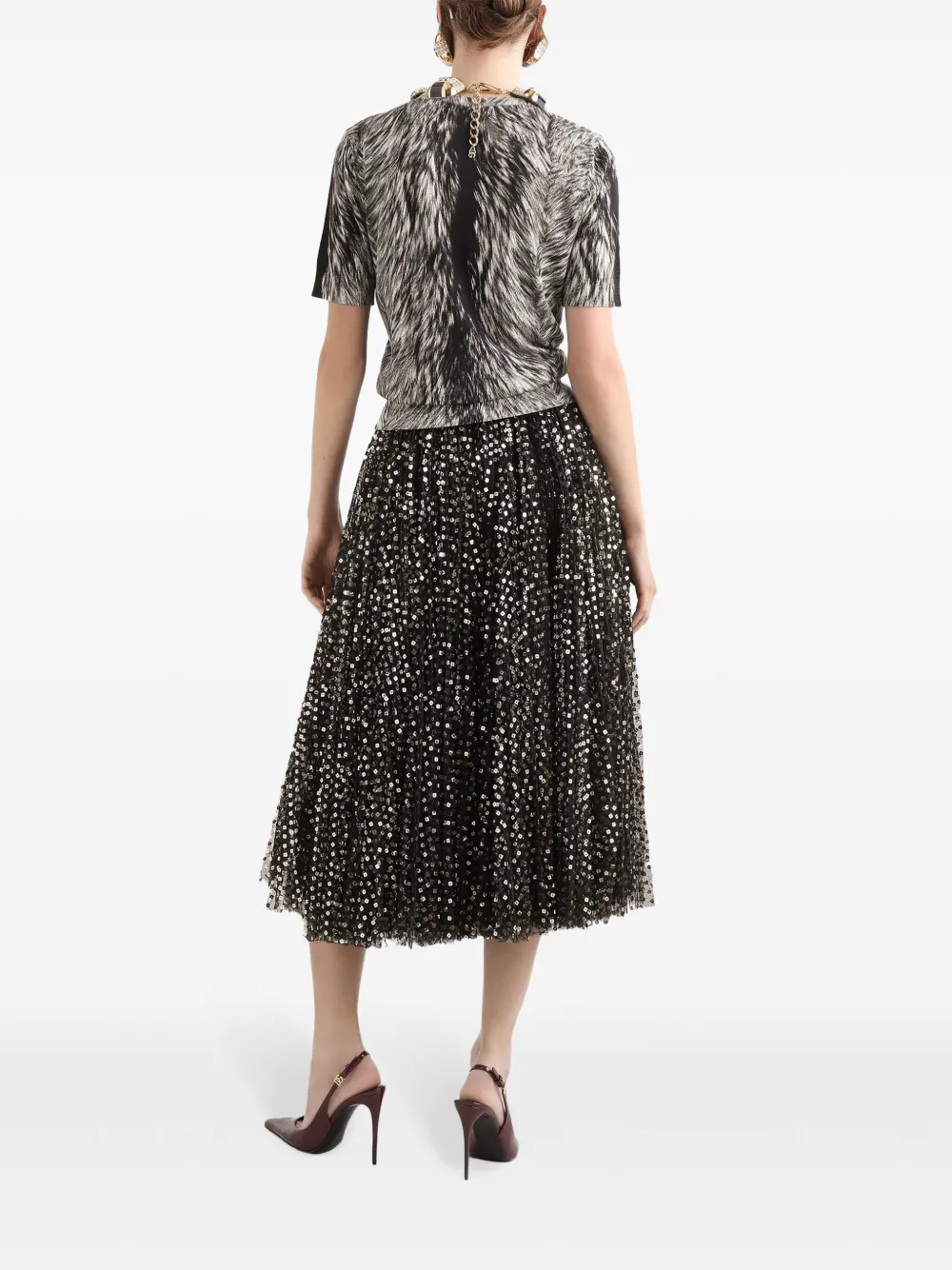 Dolce & Gabbana Rok verfraaid met pailletten Zwart