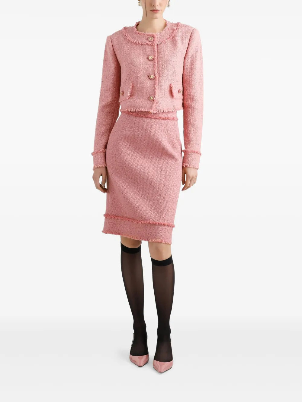 dolce&gabbana Dolce & Gabbana Rok met logoplakkaat - Roze