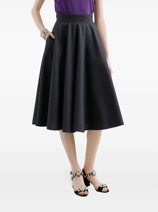 Dolce & Gabbana Pleated Midi Skirt | Grey | FARFETCH