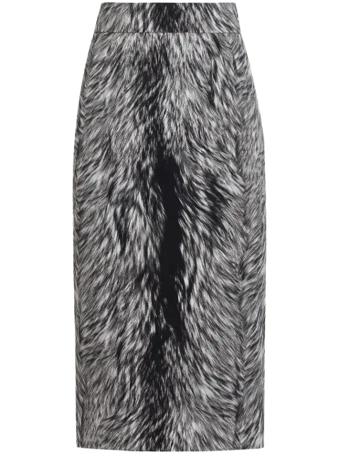 Dolce & Gabbana falda midi con estampado de pelo