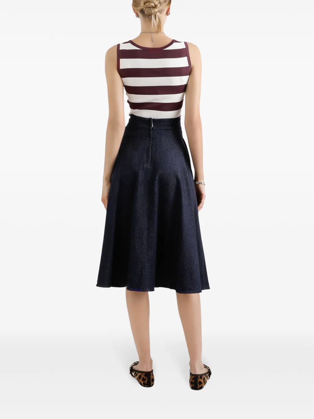 Dolce & Gabbana Midi-rok met logoplakkaat Blauw