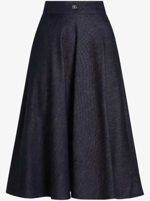 Dolce & Gabbana falda midi con placa del logo