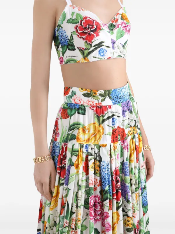 Dolce & Gabbana floral-print Maxi Skirt | White | FARFETCH