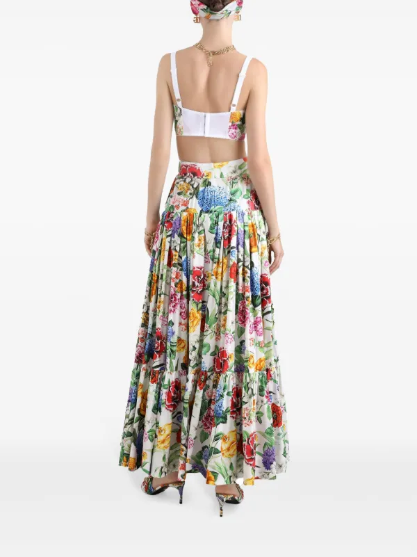 Dolce & Gabbana floral-print Maxi Skirt | White | FARFETCH