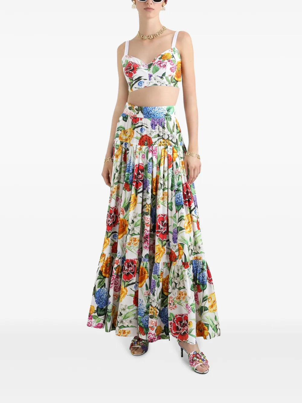 Dolce & Gabbana Maxi-rok met bloemenprint - Wit