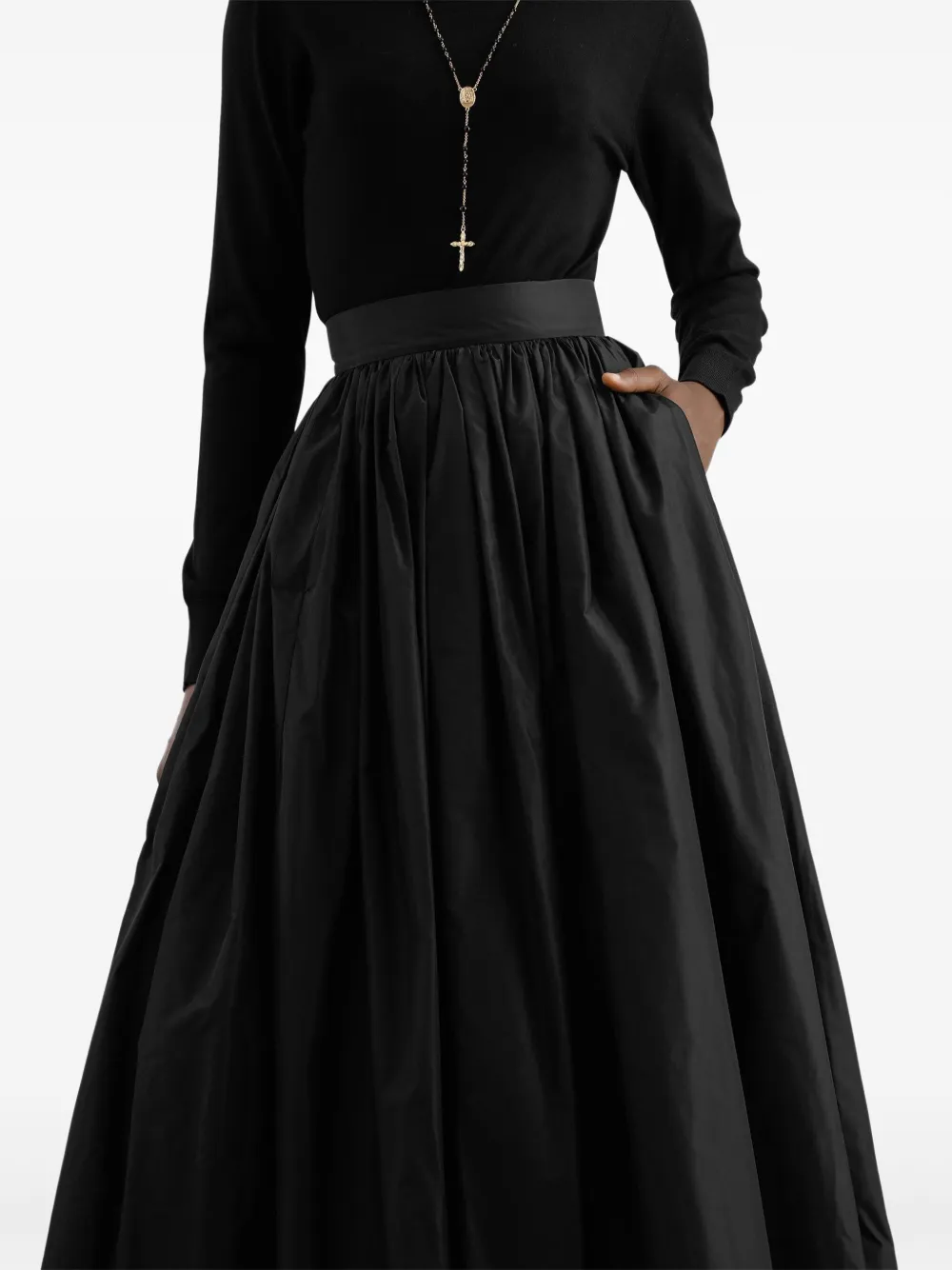 Dolce & Gabbana Taffeta cirkel maxi-rok Zwart