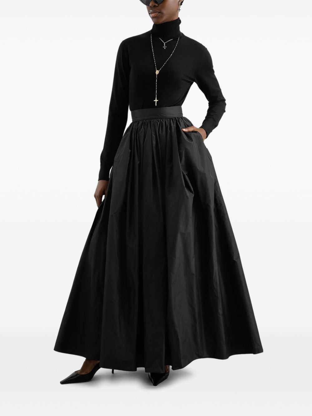 Dolce & Gabbana Taffeta cirkel maxi-rok - Zwart