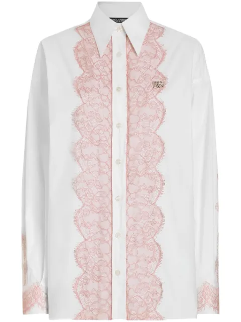 Dolce & Gabbana camisa con ribete de encaje