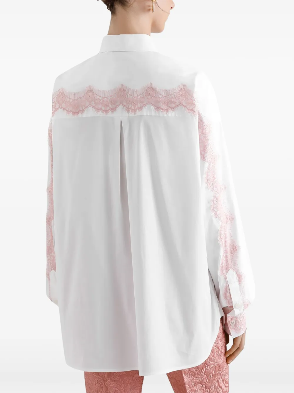 Dolce & Gabbana Lace-trimmed Shirt In White