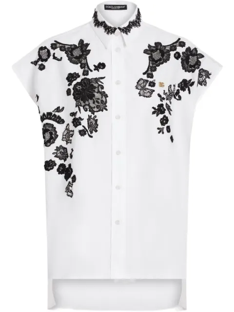 Dolce & Gabbana chemise à détails en dentelle