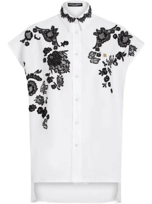 Chemise à détails en dentelle - Dolce & Gabbana - Modalova