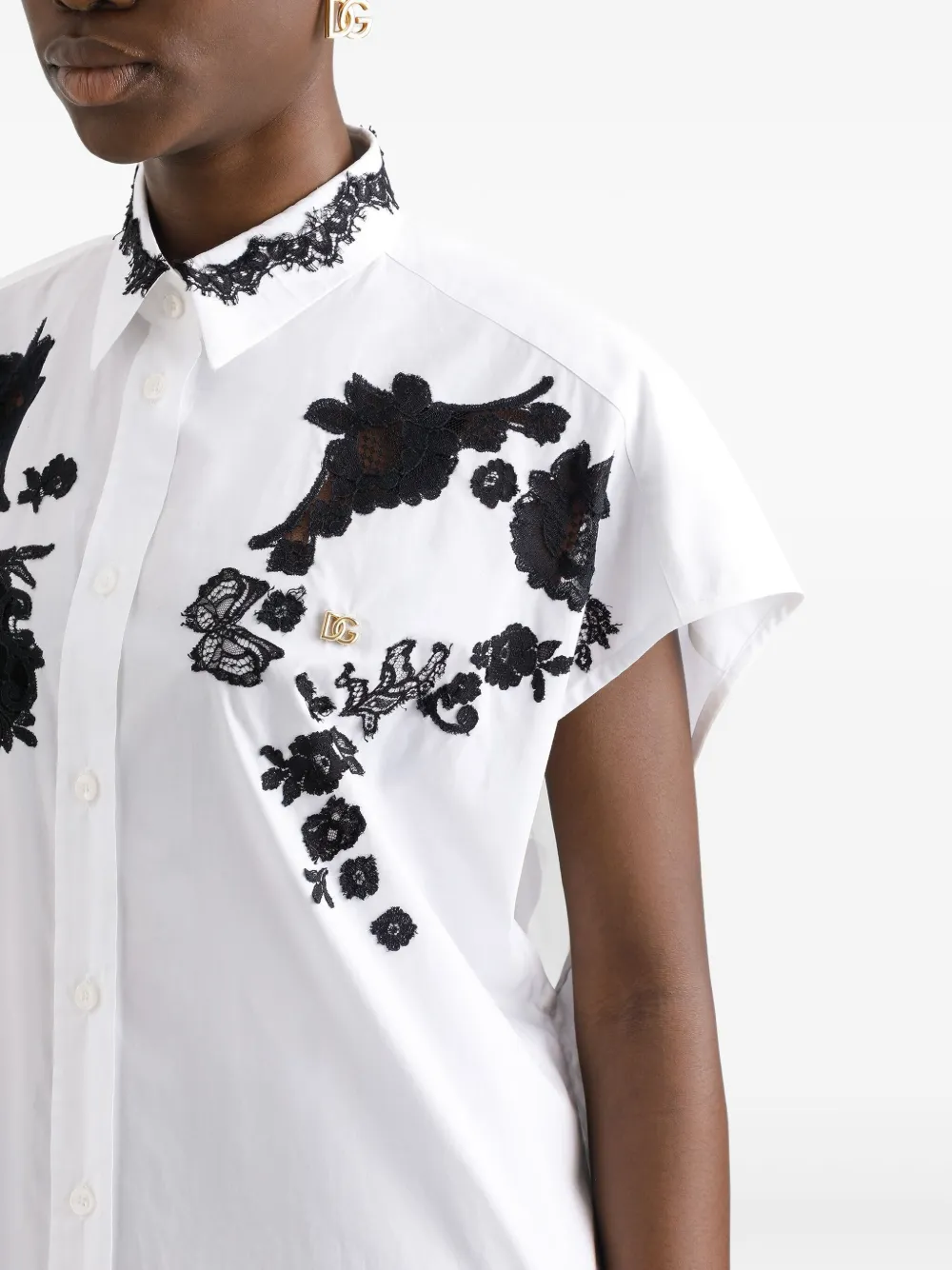 Dolce & Gabbana blouse met detail van kant Wit