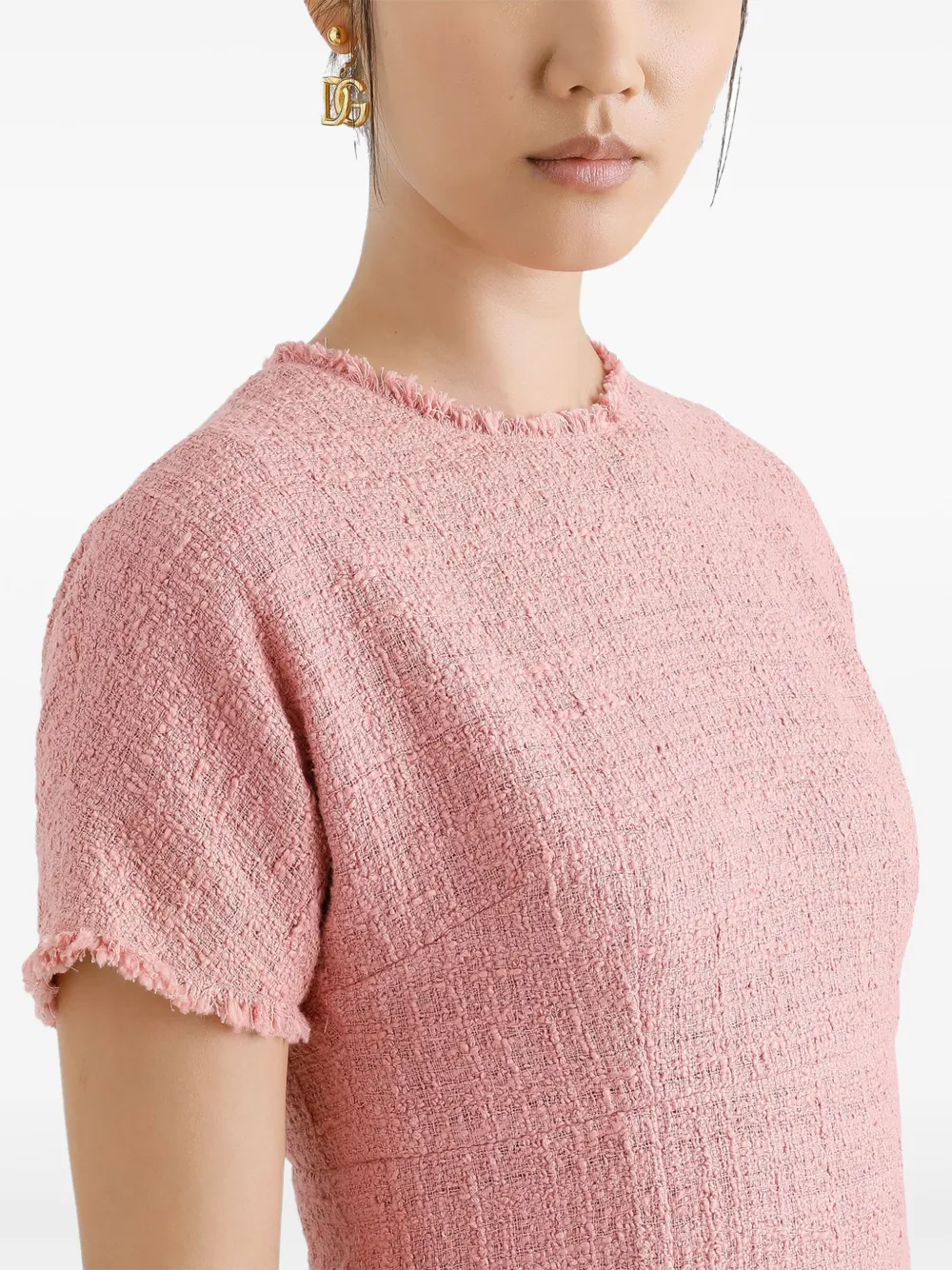 Dolce & Gabbana Tweed mini-jurk Roze