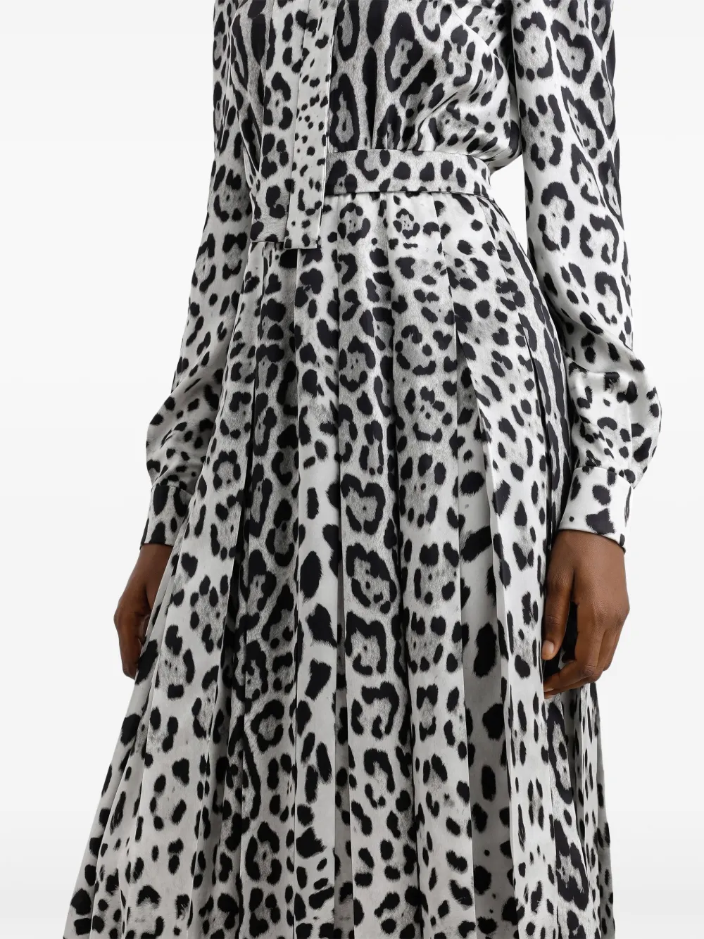 Dolce & Gabbana Midi-jurk met dierenprint Wit