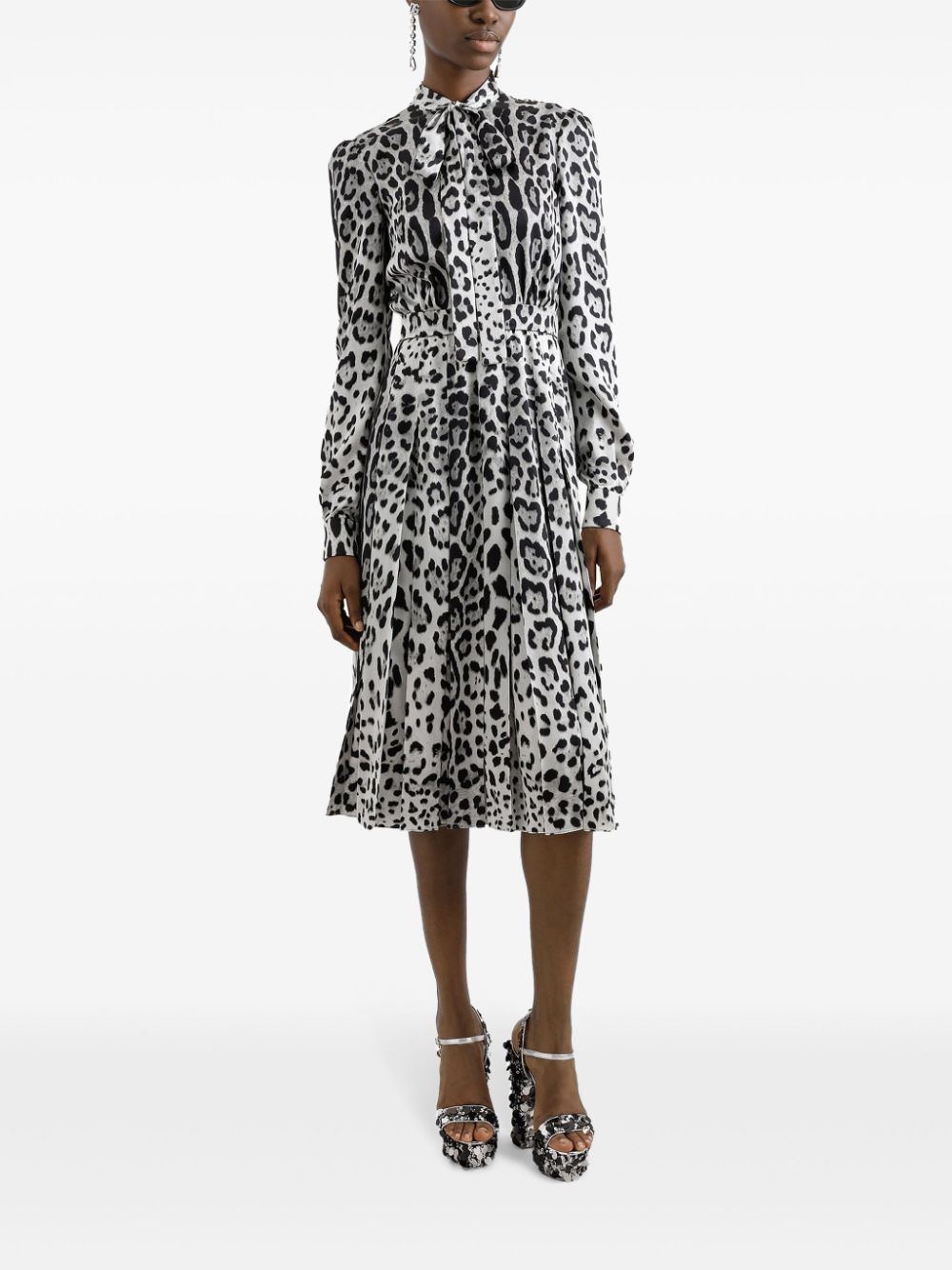 Dolce & Gabbana Midi-jurk met dierenprint - Wit