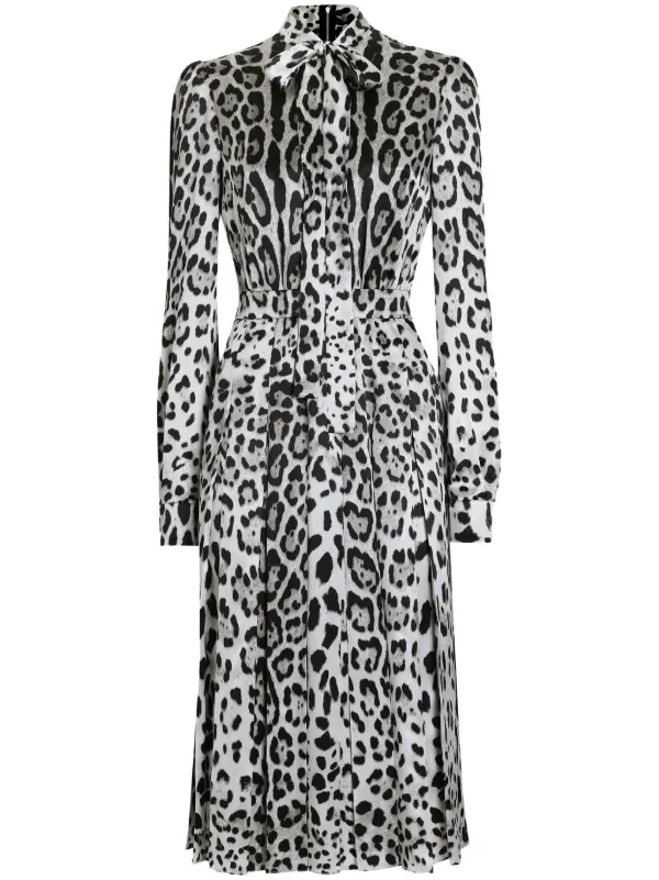 Robe Dolce&Gabbana Femme - Imprimé Animal, Nœud Cravate, Taille IT38 (US2), Occasion Excellente