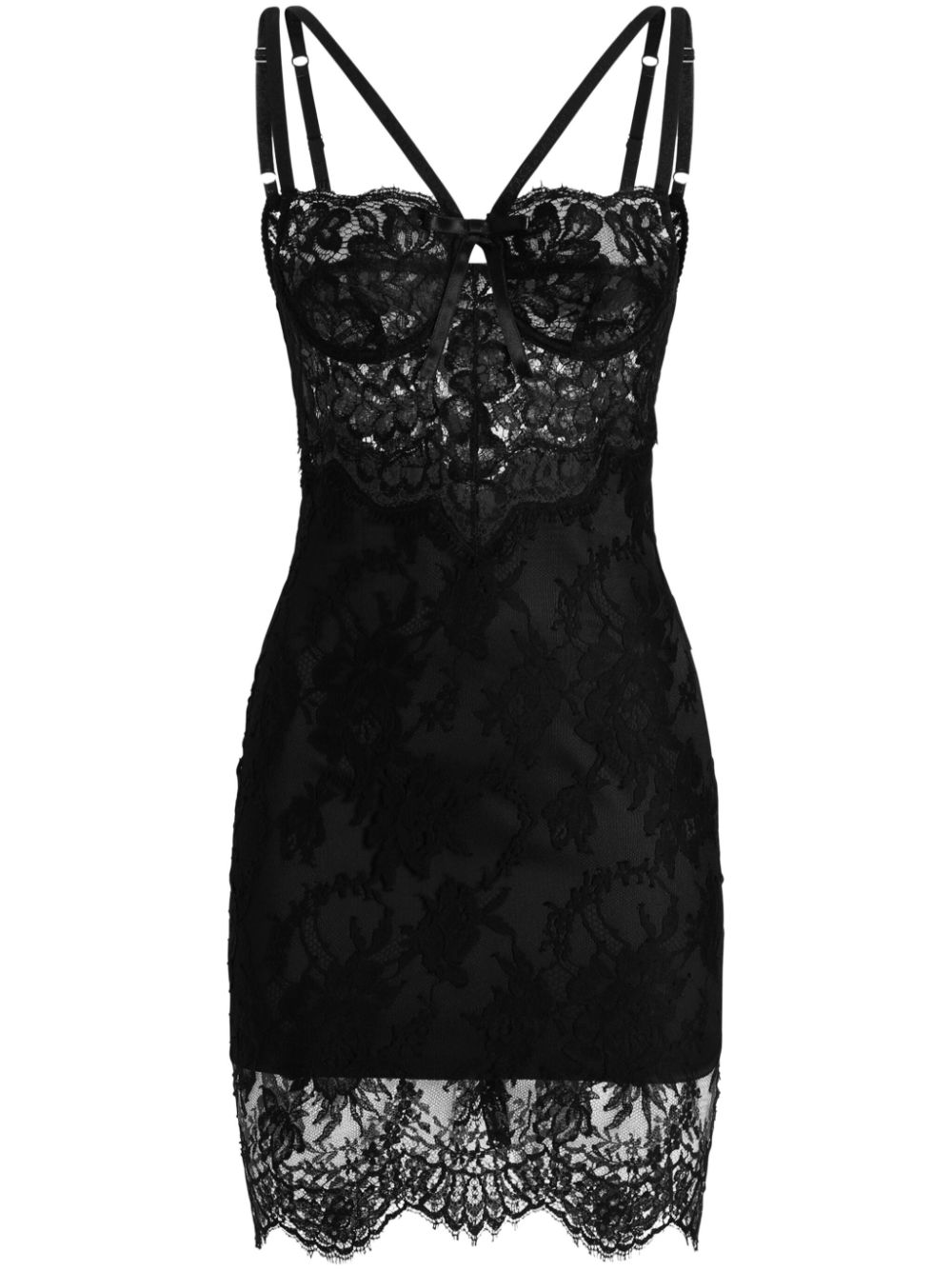 Dolce & Gabbana lace-appliqué mini dress – Black